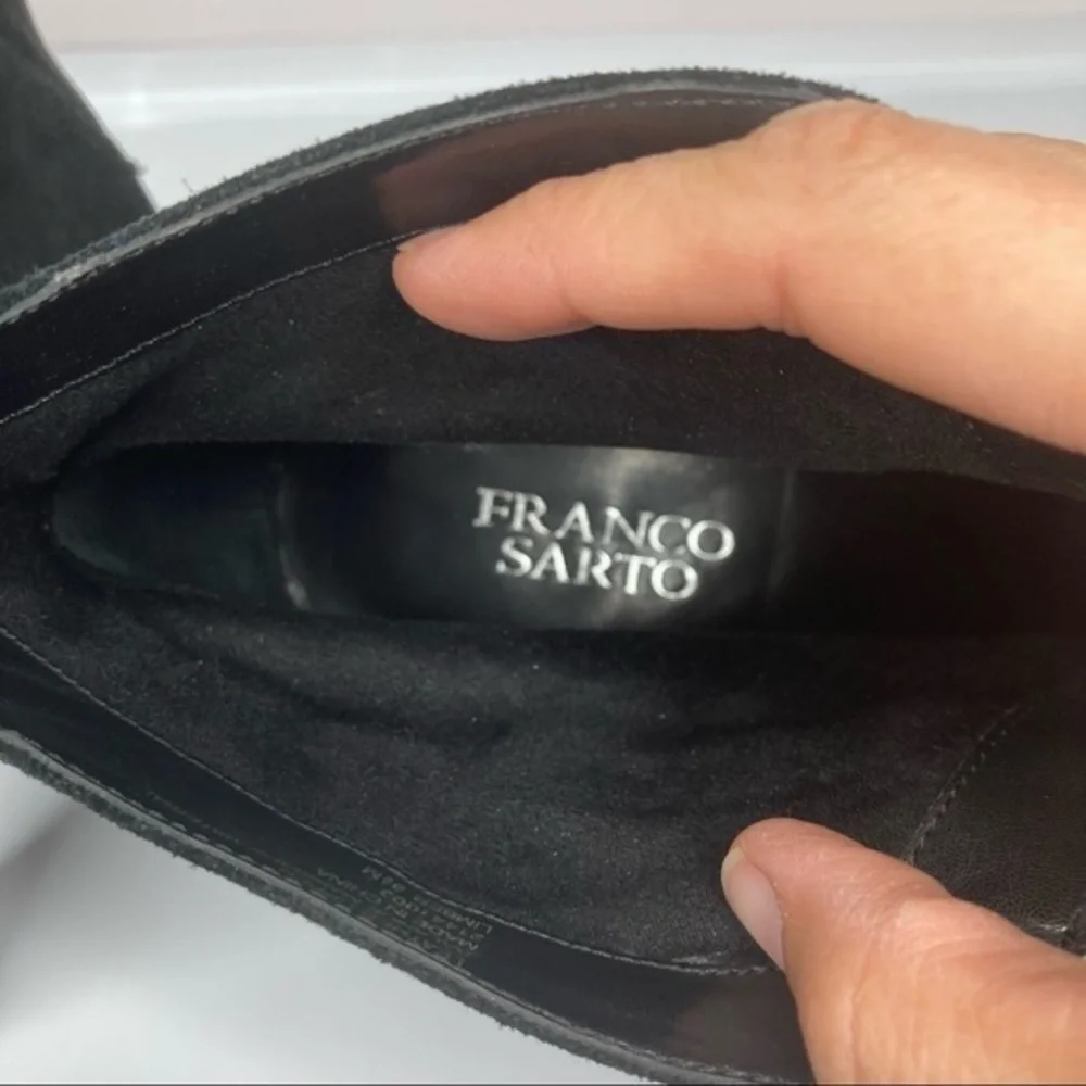 Franco Sarto Black Suede‎ Booties Sz 8.5